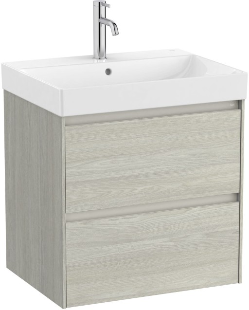 Set mobilier Roca Ona cu dulap baza cu doua sertare 60cm si lavoar  stejar alb
