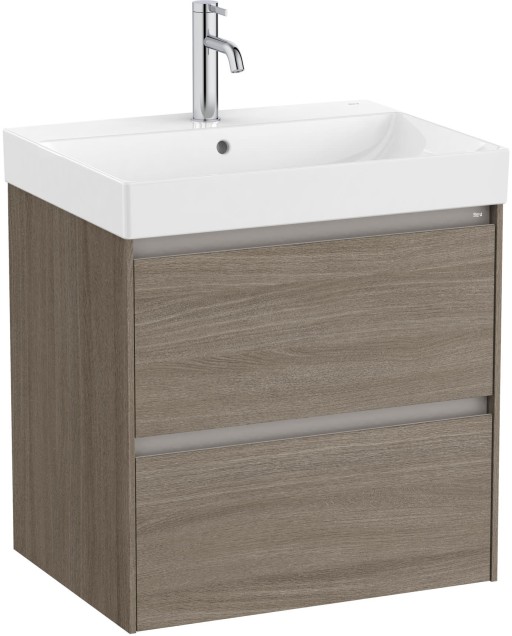 Set mobilier Roca Ona cu dulap baza cu doua sertare 60cm si lavoar  ulm inchis