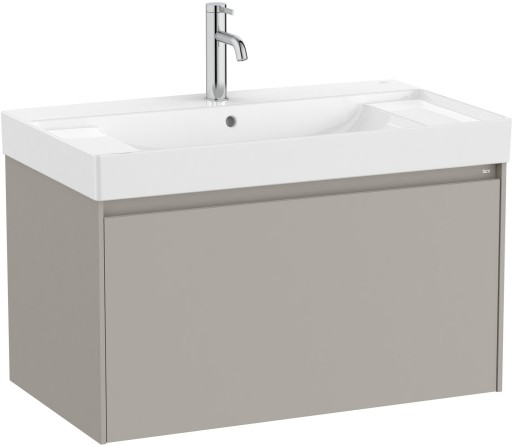 Set mobilier Roca Ona cu dulap baza cu un sertar 80cm si lavoar  gri mat