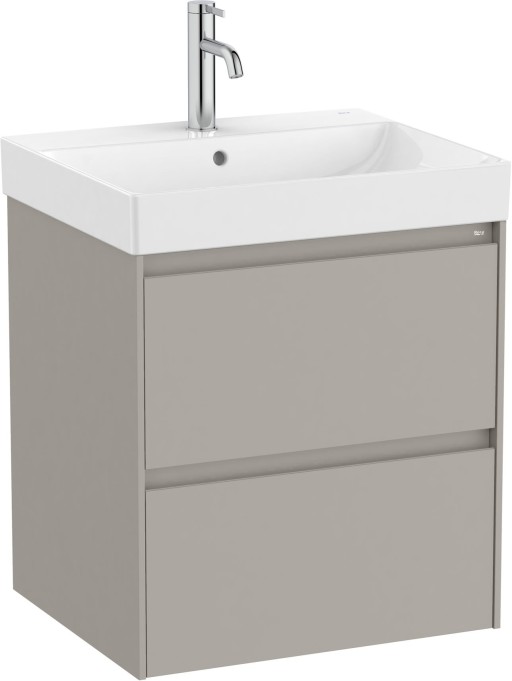 Set mobilier Roca Ona cu dulap baza cu doua sertare 55cm si lavoar  gri mat