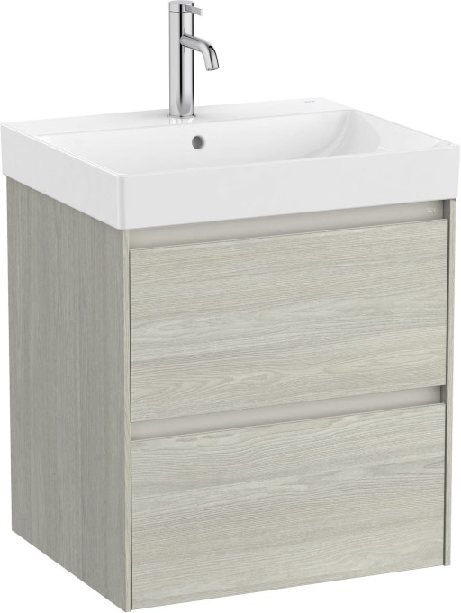 Set mobilier Roca Ona cu dulap baza cu doua sertare 55cm si lavoar  stejar alb