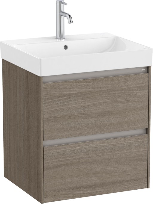 Set mobilier Roca Ona cu dulap baza cu doua sertare 55cm si lavoar  ulm inchis