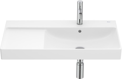 Lavoar asimetric Roca Ona 80x46cm  orientare dreapta  alb mat