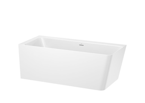 Cada baie asimetrica Roca Ona 160x70cm  orientare stanga  include panouri si sifon cu ventil click-clack  Stonex alb