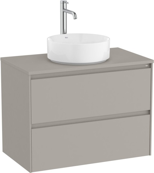 Dulap baza Roca Ona cu doua sertare  80cm  pentru lavoar pe blat  gri mat