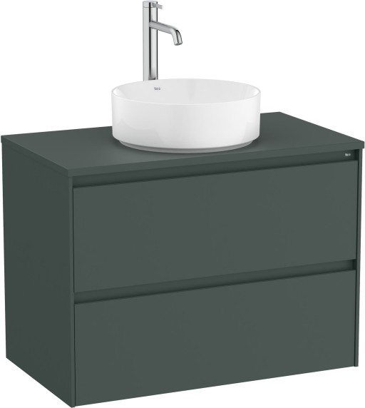Dulap baza Roca Ona cu doua sertare  80cm  pentru lavoar pe blat  verde mat