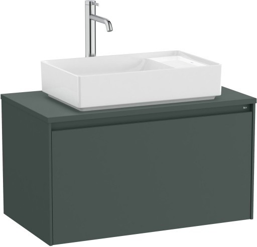 Dulap baza Roca Ona cu un sertar  80cm  pentru lavoar pe blat  verde mat