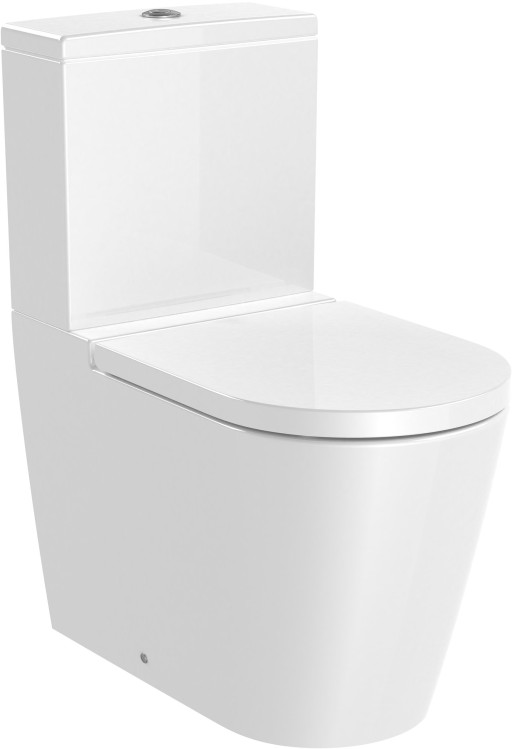 Vas wc Roca Inspira Round Rimless  back-to-wall  375x645mm  alb