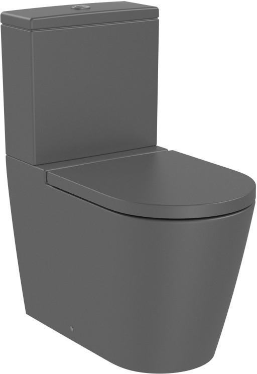 Vas wc Roca Inspira Round Rimless  back-to-wall  375x645mm  onyx