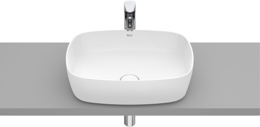 Lavoar tip bol Roca Inspira Soft  500x370mm  fara orificiu baterie  fara preaplin  montare pe blat  alb mat