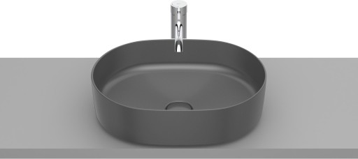 Lavoar tip bol Roca Inspira Round 500x370mm  fara orificiu baterie  fara preaplin  montare pe blat  onyx