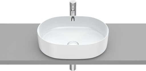 Lavoar tip bol Roca Inspira Round 500x370mm  fara orificiu baterie  fara preaplin  montare pe blat  perla