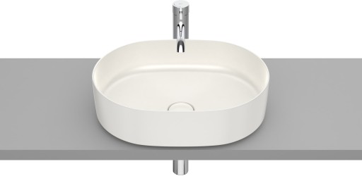 Lavoar tip bol Roca Inspira Round 500x370mm  fara orificiu baterie  fara preaplin  montare pe blat  bej