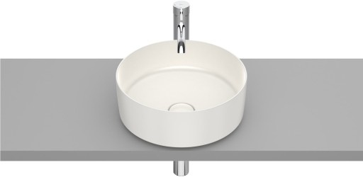 Lavoar tip bol Roca Inspira Round 370x37mm  fara orificiu baterie  fara preaplin  montare pe blat  bej