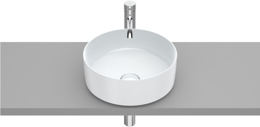 Lavoar tip bol Roca Inspira Round 370x37mm  fara orificiu baterie  fara preaplin  montare pe blat  perla