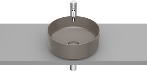 Lavoar tip bol Roca Inspira Round 370x37mm  fara orificiu baterie  fara preaplin  montare pe blat  cafea
