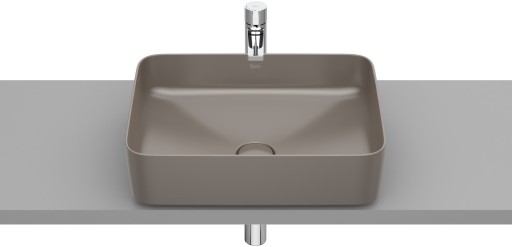 Lavoar tip bol Roca Inspira Square 500x370cm  fara orificiu baterie  fara preaplin  montare pe blat  cafea
