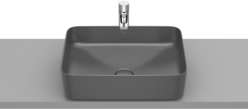 Lavoar tip bol Roca Inspira Square 500x370cm  fara orificiu baterie  fara preaplin  montare pe blat  onyx