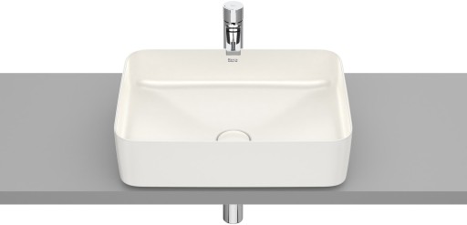 Lavoar tip bol Roca Inspira Square 500x370cm  fara orificiu baterie  fara preaplin  montare pe blat  bej