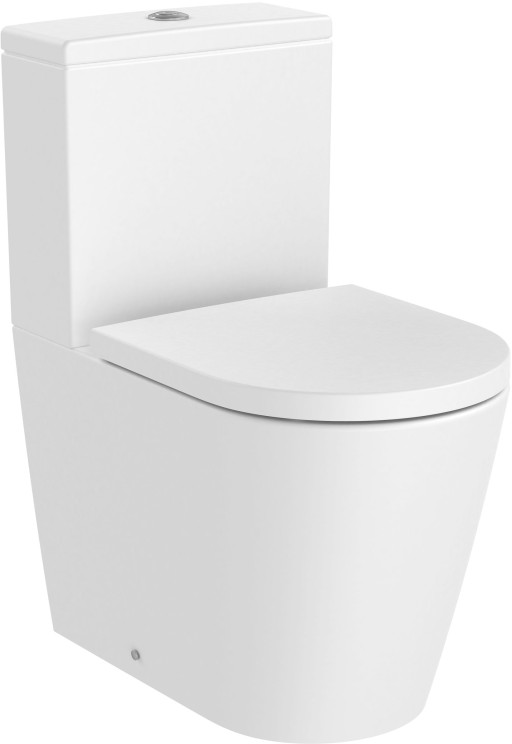 Vas wc Roca Inspira Round Rimless Compact  back-to-wall  375x600mm  alb mat