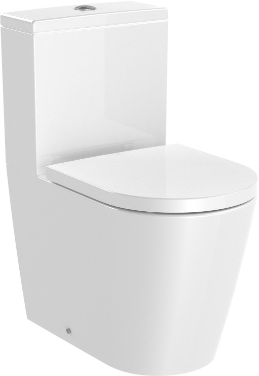 Vas wc Roca Inspira Round Rimless Compact  back-to-wall  375x600mm  alb