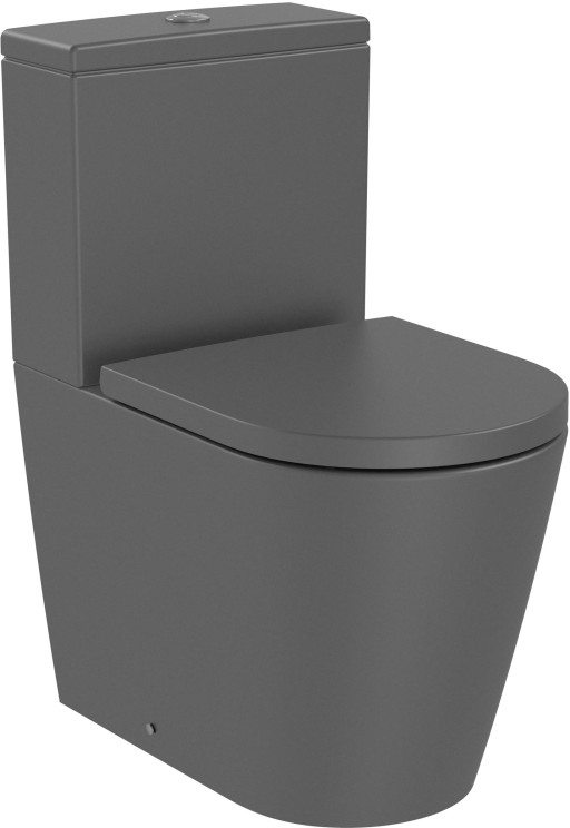 Vas wc Roca Inspira Round Rimless Compact  back-to-wall  375x600mm  onyx