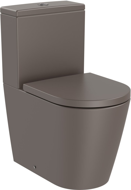 Vas wc Roca Inspira Round Rimless Compact  back-to-wall  375x600mm  cafea