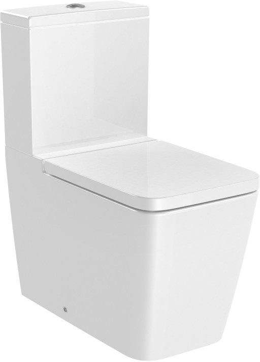 Vas wc Roca Inspira Square Rimless  back-to-wall  375x645mm  alb