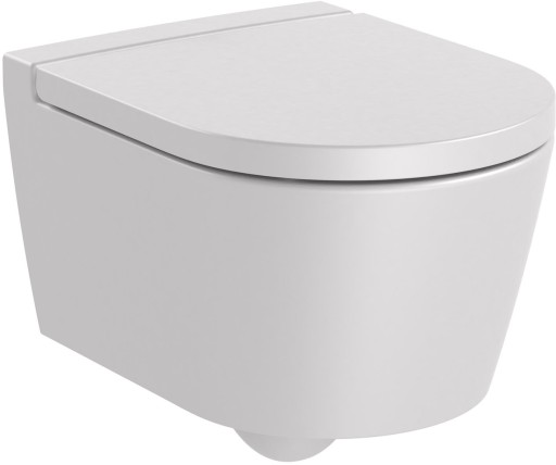 Vas wc suspendat Roca Inspira Round Compact Rimless 370x480cm  perla
