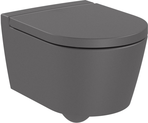 Vas wc suspendat Roca Inspira Round Compact Rimless 370x480cm  onyx