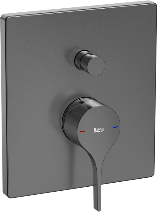 Baterie cada - dus Roca Insignia cu montaj incastrat  necesita corp ingropat  brushed titanium black