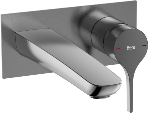 Baterie lavoar Roca Insignia de perete  necesita corp ingropat  brushed titanium black