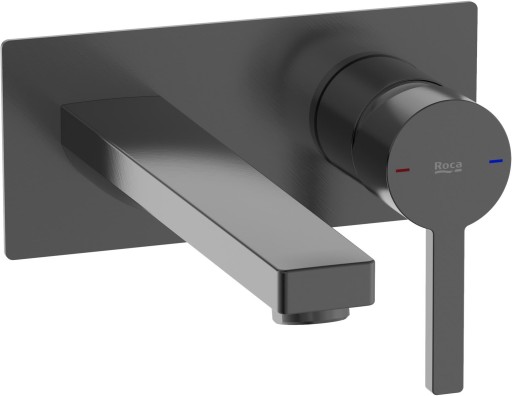 Baterie lavoar Roca Naia de perete  necesita corp ingropat  brushed titanium black