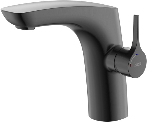 Baterie lavoar Roca Insignia Cold Start  fara ventil  brushed titanium black