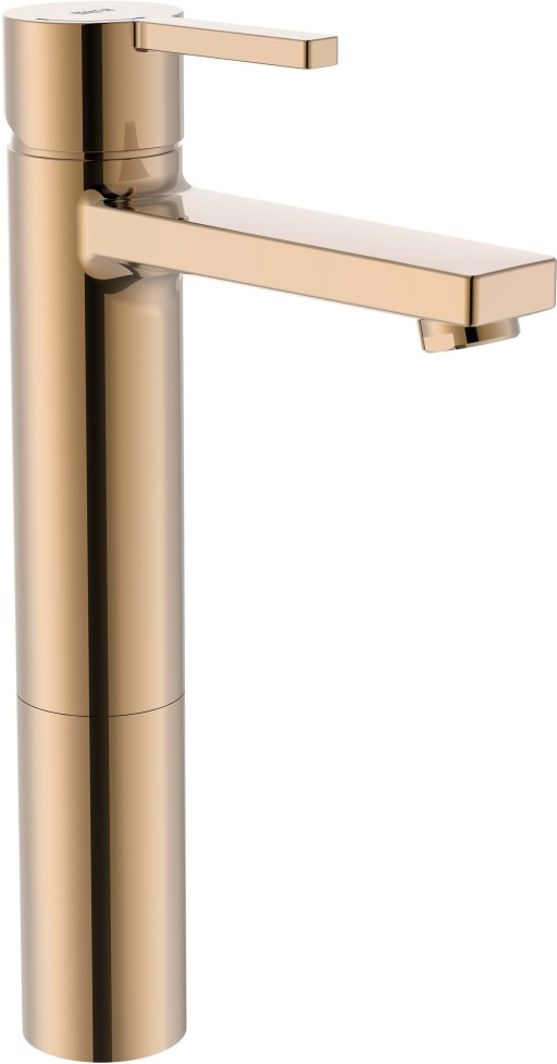 Baterie lavoar Roca Naia Cold Start pentru lavoare tip bol  rose gold