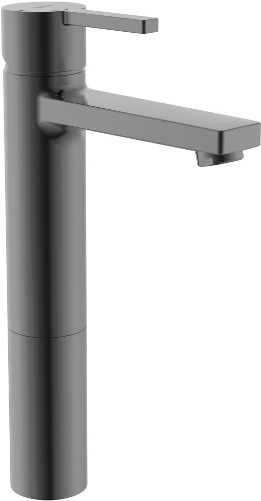 Baterie lavoar Roca Naia Cold Start pentru lavoare tip bol  brushed titanium black