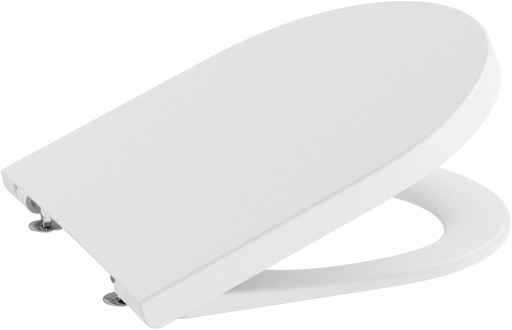 Capac wc Roca Inspira Round Compact cu inchidere lenta si QuickRelease  alb mat