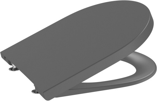 Capac wc Roca Inspira Round Compact cu inchidere lenta si QuickRelease  onyx