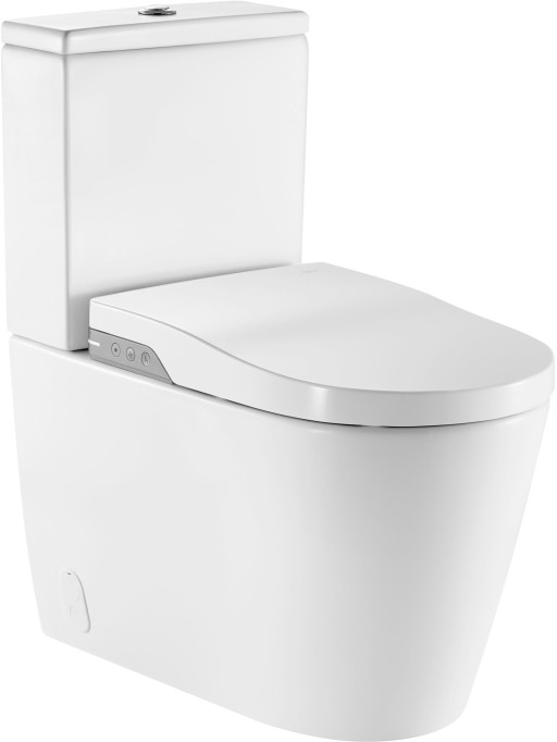 Set complet vas wc Roca Inspira In-Wash Rimless 390x680mm cu functie de bideu  cu rezervor asezat si capac inchidere lenta  alb