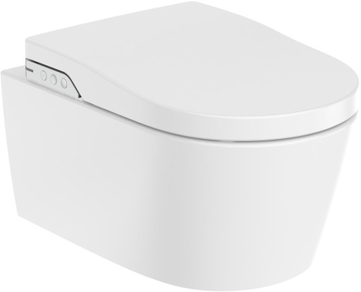 Set complet vas wc suspendat Roca Inspira In-Wash In-Tank Rimless 390x585mm cu functie de bideu  rezervor integrat si capac inchidere lenta  alb