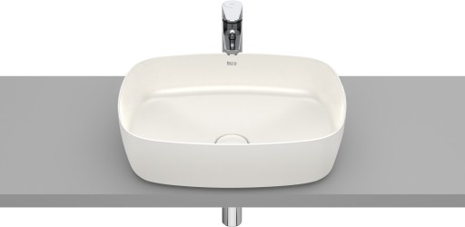 Lavoar tip bol Roca Inspira Soft  500x370mm  fara orificiu baterie  fara preaplin  montare pe blat  bej