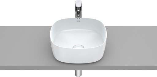 Lavoar tip bol Roca Inspira Soft 370x370cm  fara orificiu baterie  fara preaplin  montare pe blat  perla