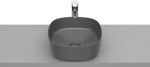 Lavoar tip bol Roca Inspira Soft 370x370cm  fara orificiu baterie  fara preaplin  montare pe blat  onyx