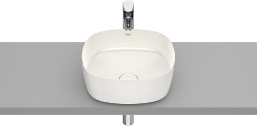 Lavoar tip bol Roca Inspira Soft 370x370cm  fara orificiu baterie  fara preaplin  montare pe blat  bej