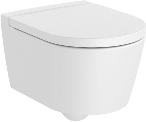 Vas wc suspendat Roca Inspira Round Compact Rimless 370x480cm  alb mat