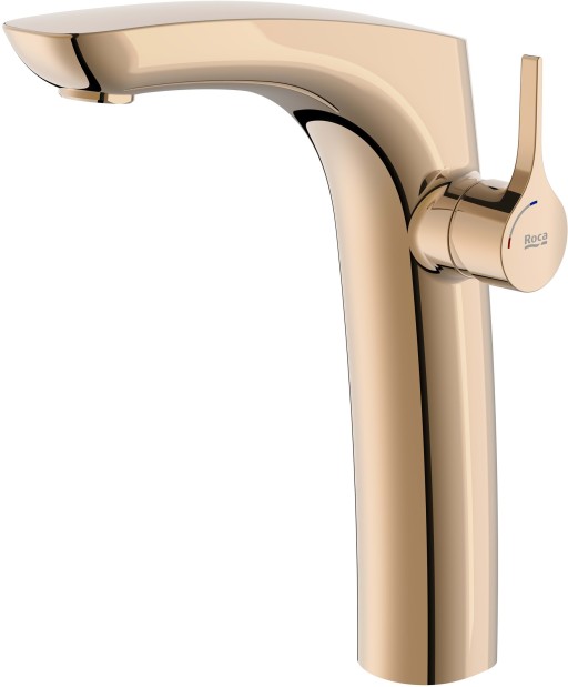 Baterie lavoar Roca Insignia Cold Start pentru lavoare tip bol  fara ventil  rose gold