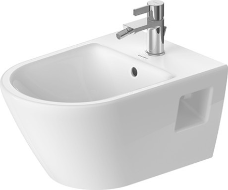 Bideu suspendat Duravit D-Neo 37x54cm  WonderGliss  alb