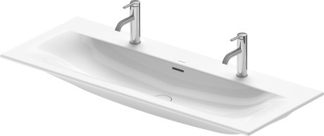 Lavoar dublu Duravit Viu 123x49cm  montare pe mobilier  WonderGliss  alb