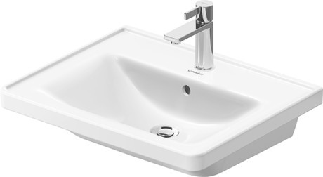 Lavoar Duravit D-Neo 60x48cm  WonderGliss  montare pe mobilier  finisaj suplimentar  alb