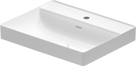 Lavoar Duravit DuraSquare 59x47cm  fara preaplin  montare pe blat  cu capac ceramic pentru ventil inclus  alb